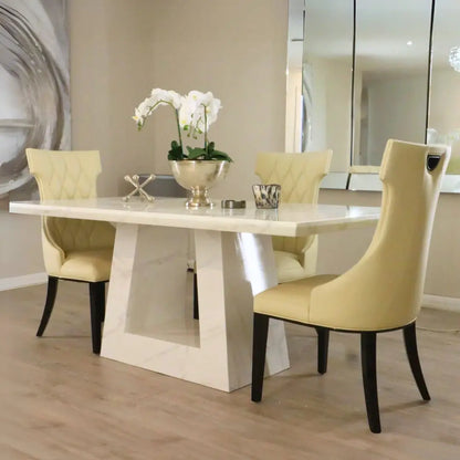 Milan White Marble Top Dining Table 1.6m / 1.8m / 2.0m Home Store Living