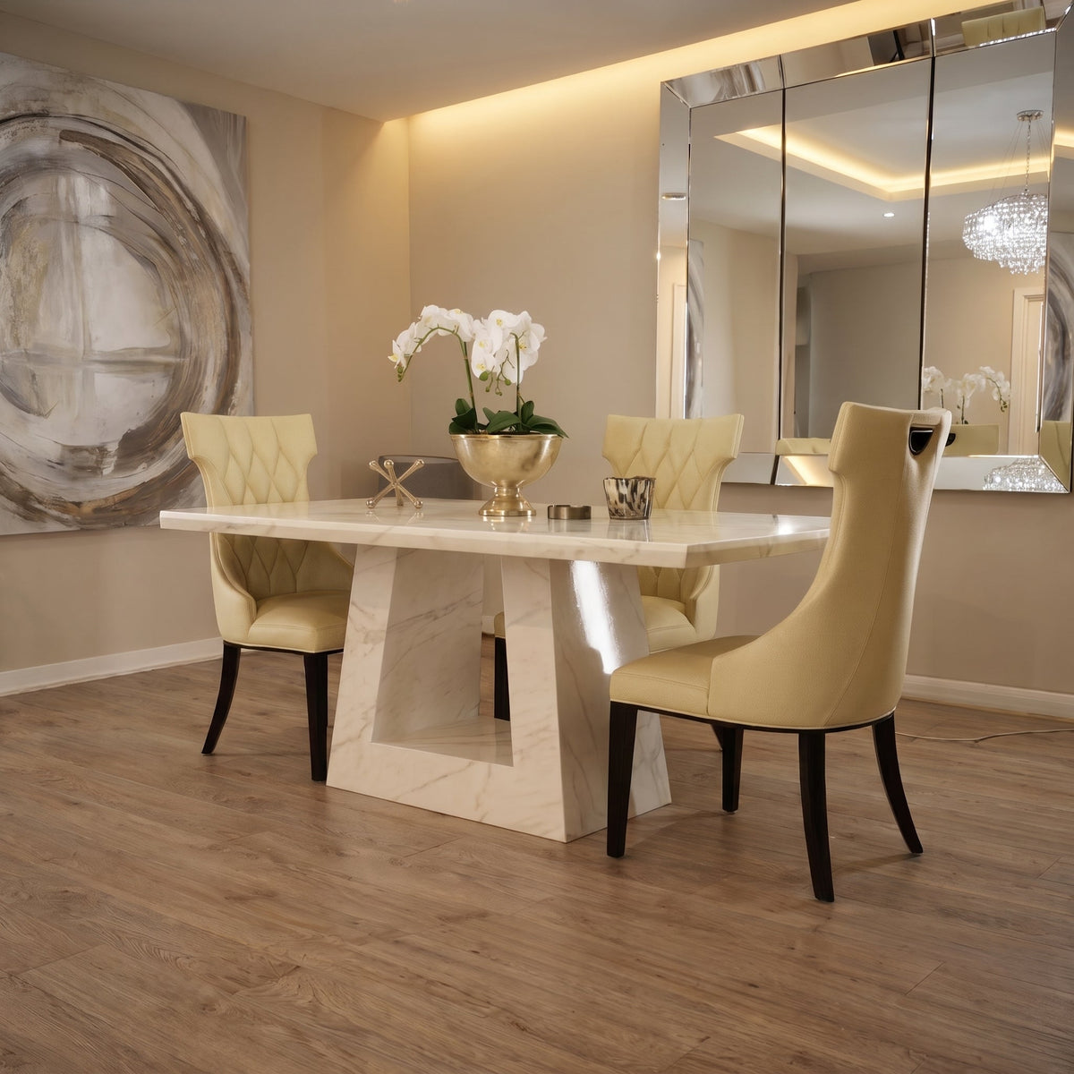 Milan White Marble Dining Table / 1.8m / 2.0m Home Store Living