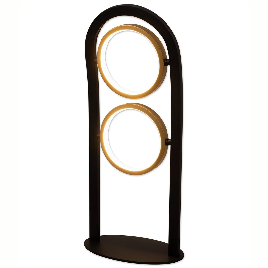 Elisa Table Lamp, 2 Ring, 16W LED, 3200K, 880lm, Satin Black / Gold, 3yrs Warranty Home Store Living