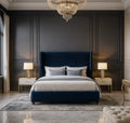 Plain Winged Upholstered Bed Frame Home Store Living