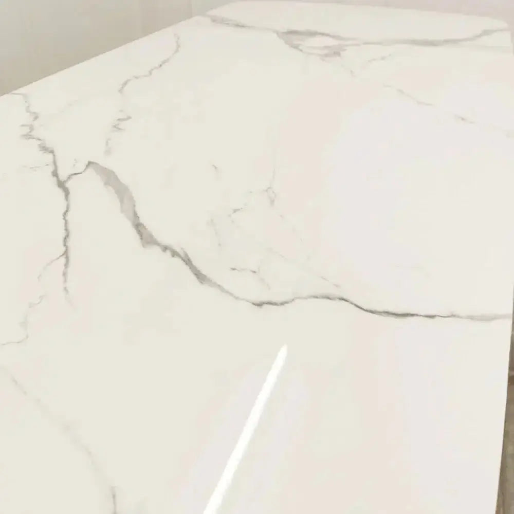 Orion Gold 1.8m Dining Table with Polar White Sintered Stone Top Home Store Living
