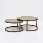 Belgravia Coffee Tables – Nested Gold & Shagreen (Set of 2) Kevin Simba