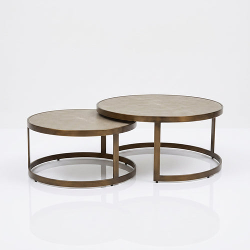 Belgravia Coffee Tables – Nested Gold & Shagreen (Set of 2) Kevin Simba