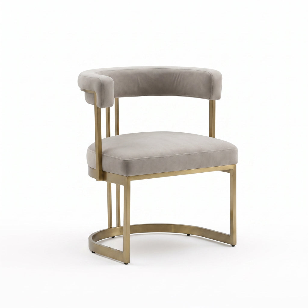 Lusso Velvet Dining Chair - Cream & Gold (1 Included) YS Interiors