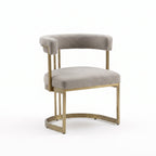 Lusso Velvet Dining Chair - Cream & Gold (1 Included) YS Interiors