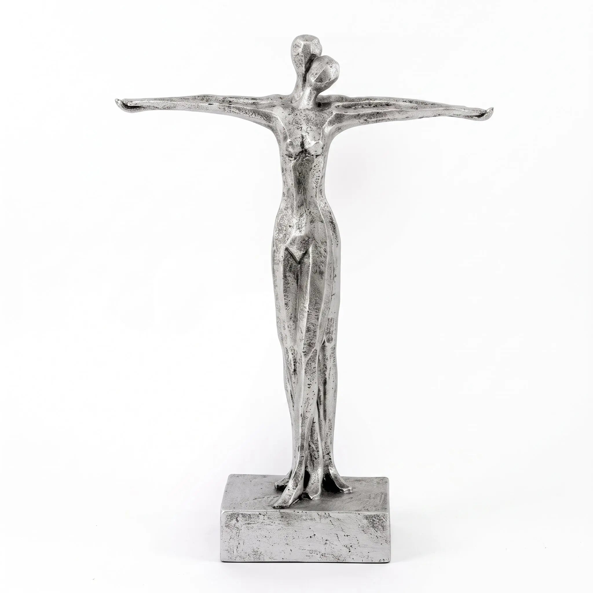 Silver Couple Statue Ornament 35cm sil interiors