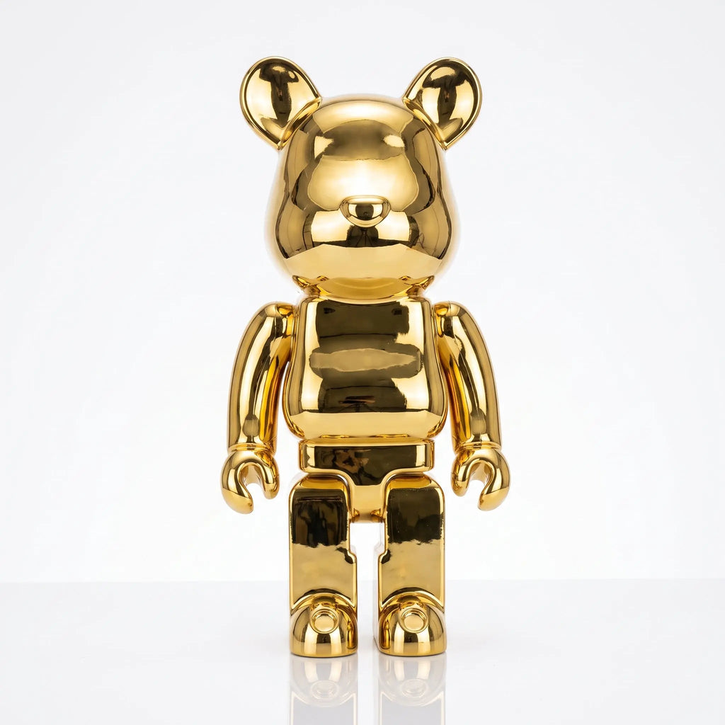 Medium 40cm Gold Standing Bear Sculpture Ivan