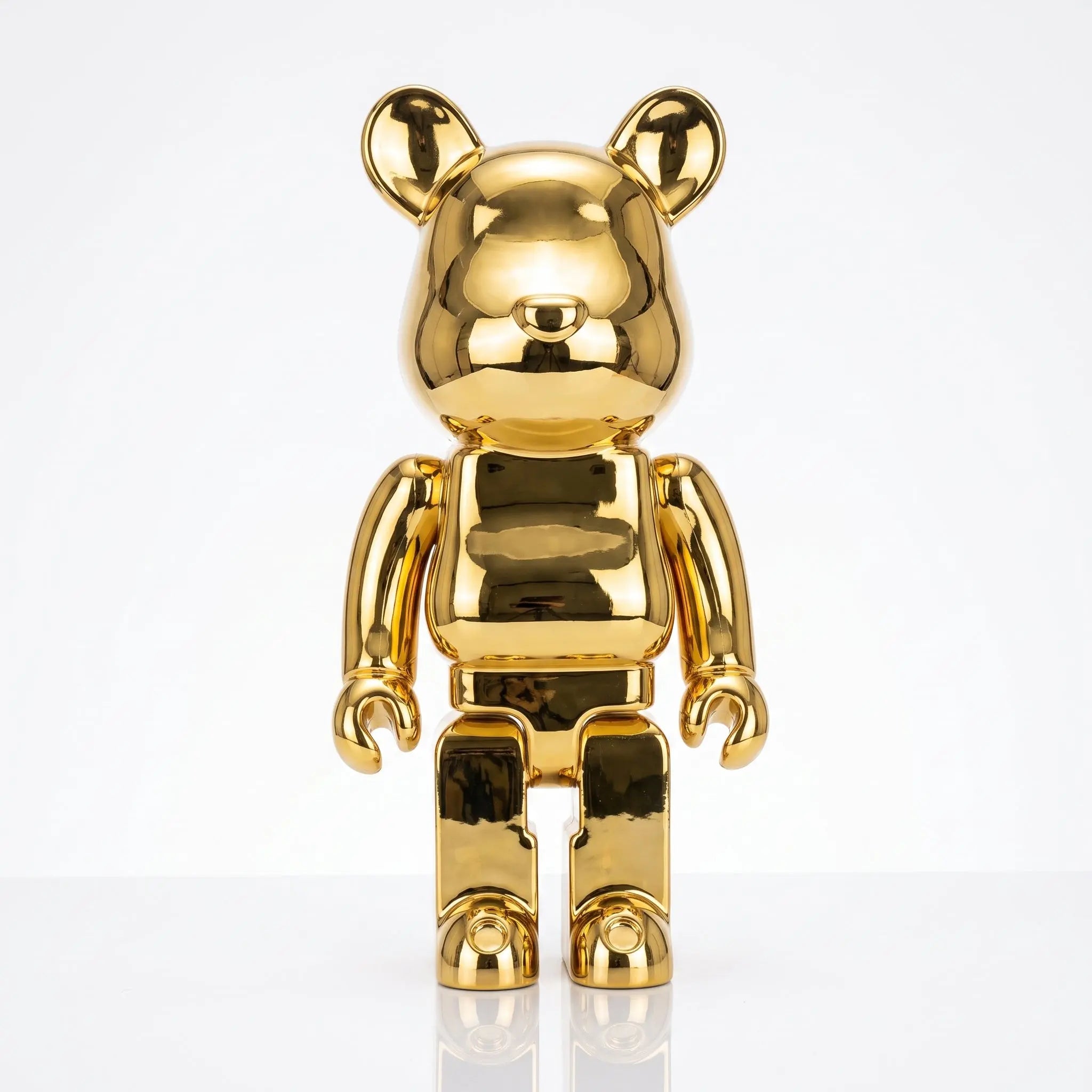 Medium 40cm Gold Standing Bear Sculpture Ivan