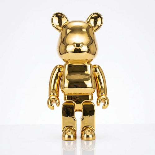 Medium 40cm Gold Standing Bear Sculpture Ivan