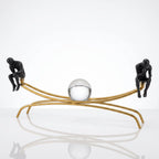 Thinking Man Statues with Crystal Ball Sculpture Figurine Ivan