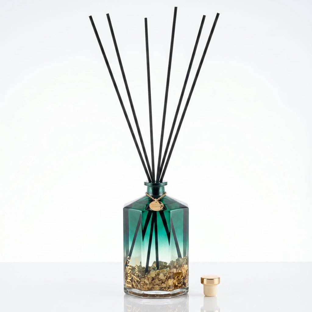 1000ml Midas Fresh Linen Reed Diffuser - Gold Foil Flakes Lesser & Pavey Ltd
