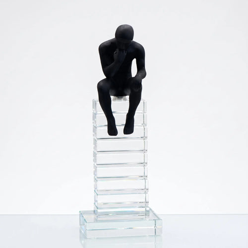 Small 24cm Crystal Staircase Thinking Man Ornament Ivan