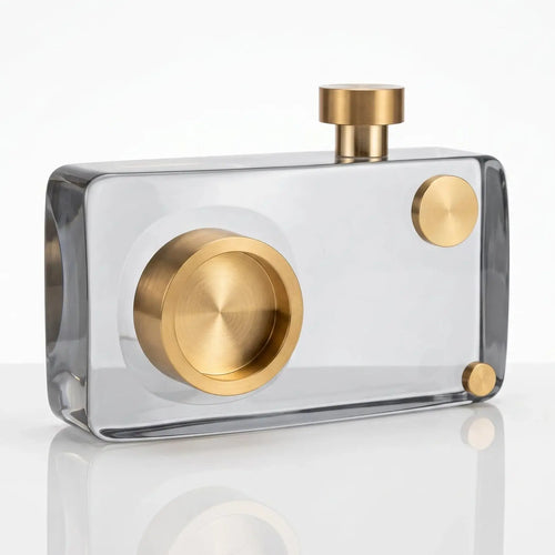 Small 13cm Crystal Glass Retro Camera Ornament Ivan