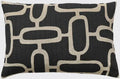 Rectangular Edison Abstract Jacquard Black Chains Cushion malini