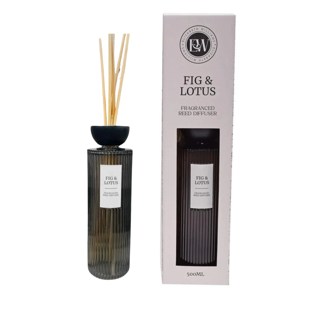 E&W Fig & Lotus 500ml Glass Reed Diffuser sil interiors