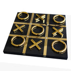 Black & Gold Tic-Tac-Toe Game Ornament Ivan