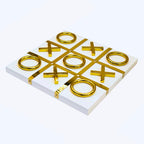 White & Gold Tic-Tac-Toe Game Ornament Ivan