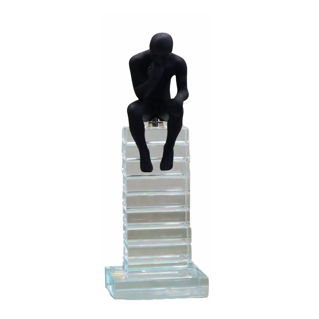 Crystal Staircase Thinking Man Ornament Small 24cm Ivan