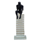 Large 27cm Crystal Staircase Thinking Man Ornament Ivan