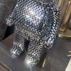 Richmonds Interiors Medium Art Deco Black & Chrome Mosaic Standing Bear 50cm