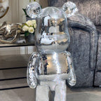 Richmond Interiors Large Art Deco Chrome Mosaic Standing Bear 80cm