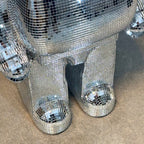 Richmond Interiors Large Art Deco Chrome Mosaic Standing Bear 80cm