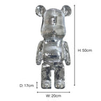 Richmond Interiors Art Deco Chrome Mosaic Standing Bear 50cm