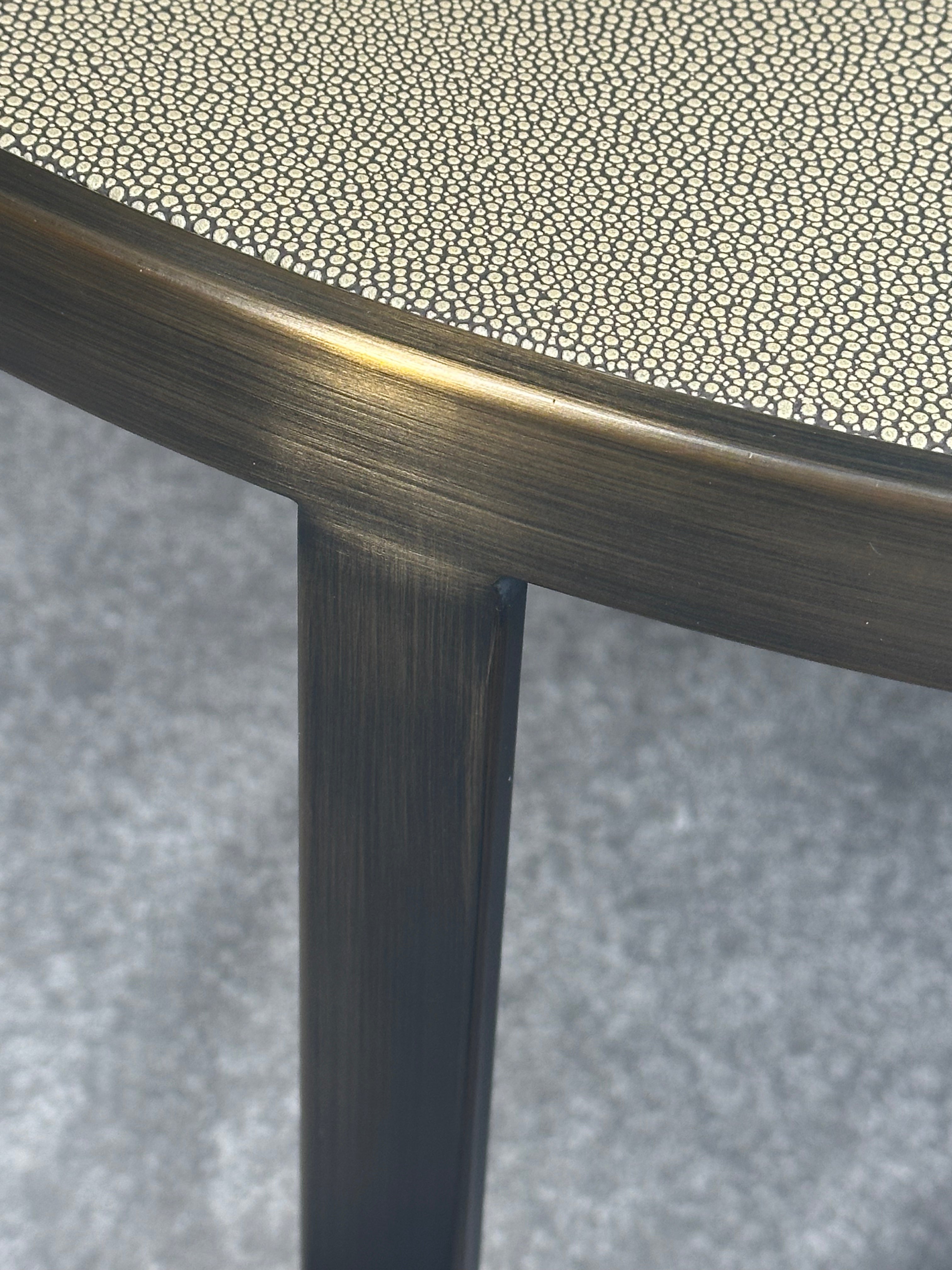 Richmond interiors Bloomville collection Bloomville Coffee Tables – Set of 2 Gold Frame Faux Shagreen Tables 