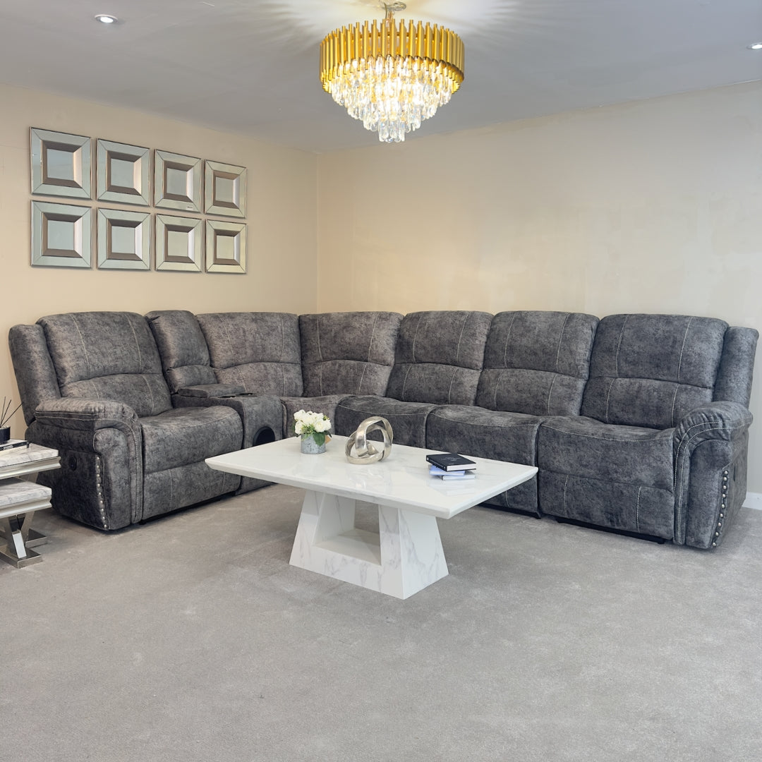 Right-Hand Facing Galaxy Power Recliner Corner Sofa Home Store Living