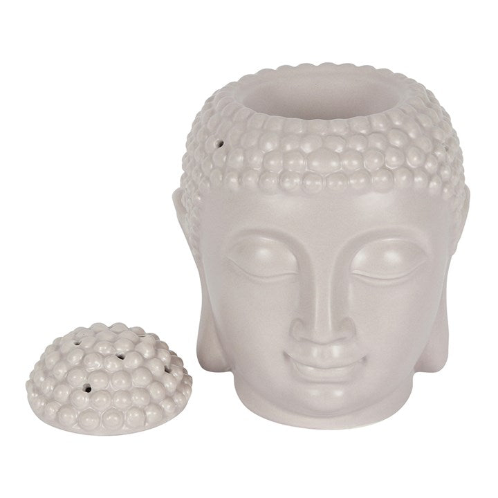 Large Grey Buddha Head Oil Burner and Wax Warmer N/A
