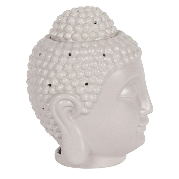 Large Grey Buddha Head Oil Burner and Wax Warmer N/A