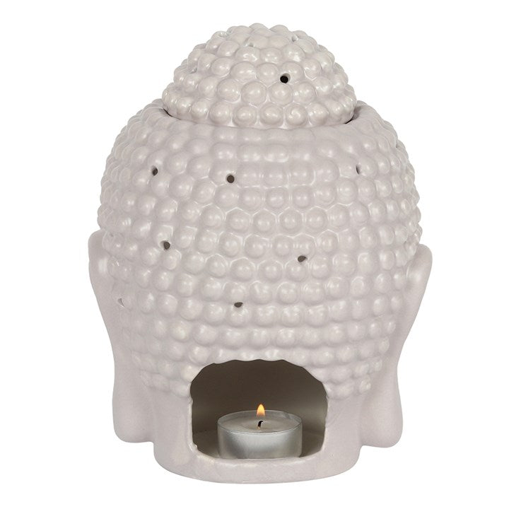 Large Grey Buddha Head Oil Burner and Wax Warmer N/A