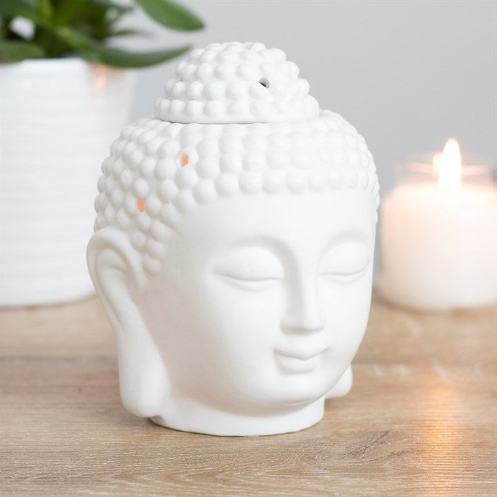 White Buddha Head Oil Burner N/A