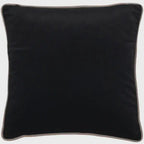 Small Paul Moneypenny Twofaced Black & Cream Double-Sided Velvet Cushion with Taupe Piping malini