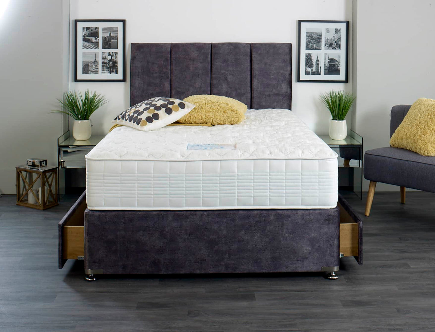 Sensacool Divan Bed Set with 24" Headboard