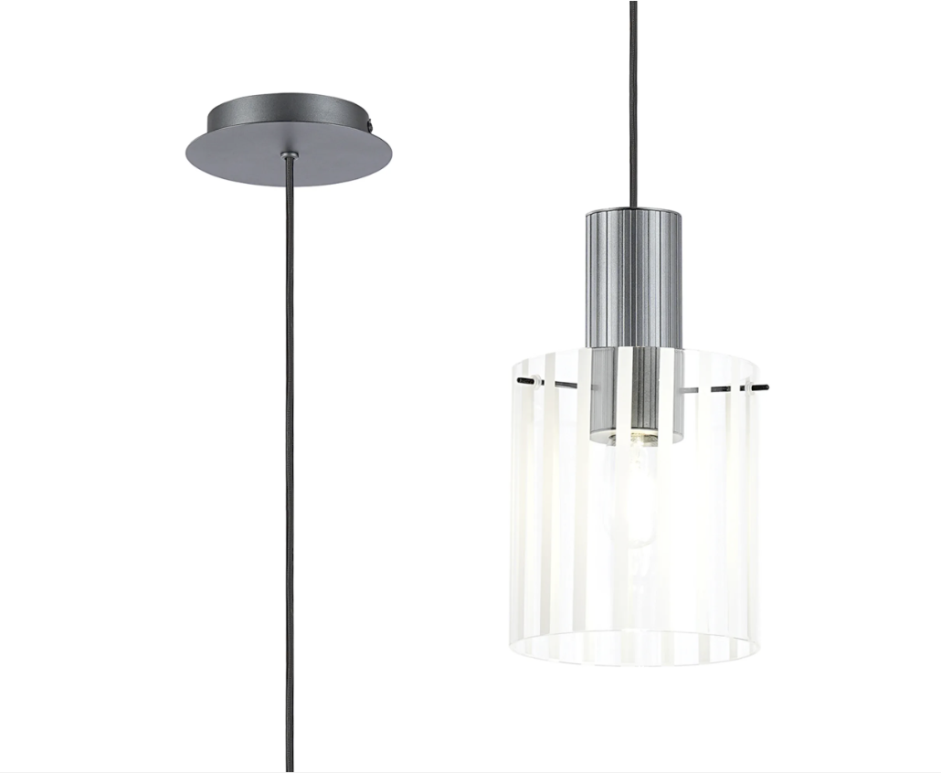 Brandon Ripple 21cm Single Pendant, 1 Light Adjustable E27