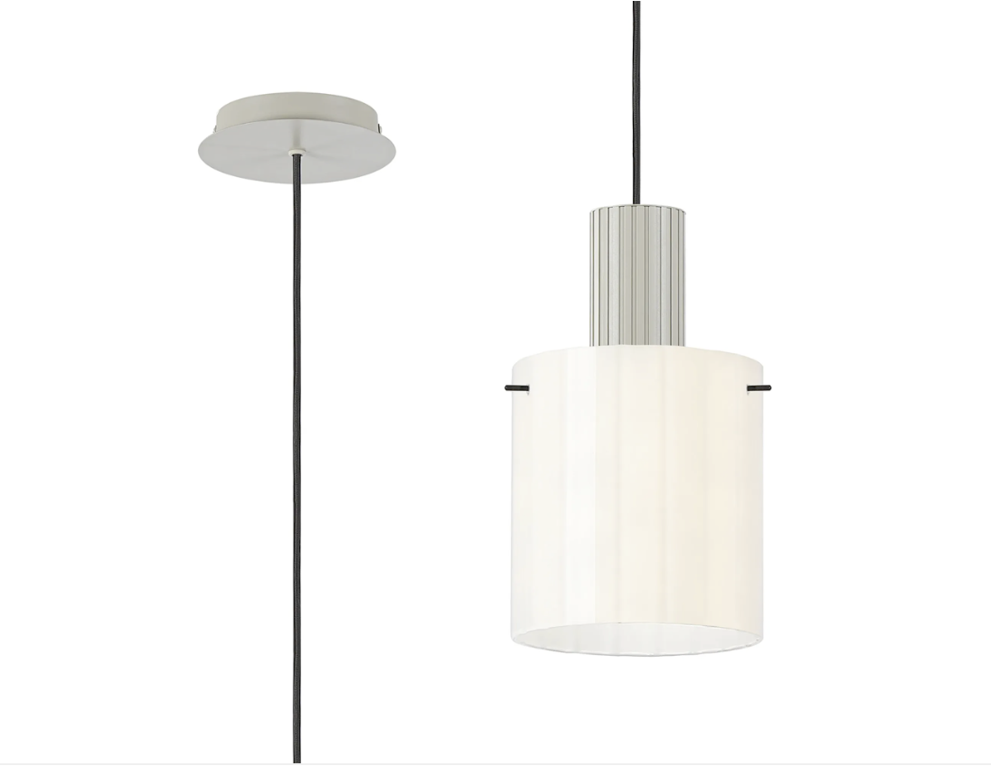 Brandon Ripple 21cm Single Pendant, 1 Light Adjustable E27