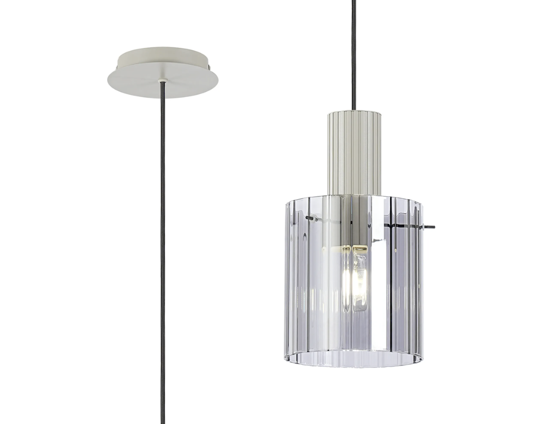 Brandon Ripple 21cm Single Pendant, 1 Light Adjustable E27