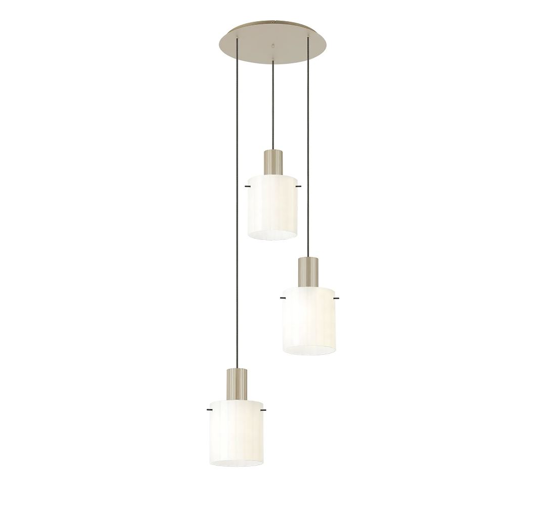 Brandon Ripple 49.5cm Round Pendant, 3 Light Adjustable E27