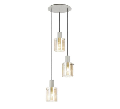 Brandon Ripple 49.5cm Round Pendant, 3 Light Adjustable E27 Home Store Living