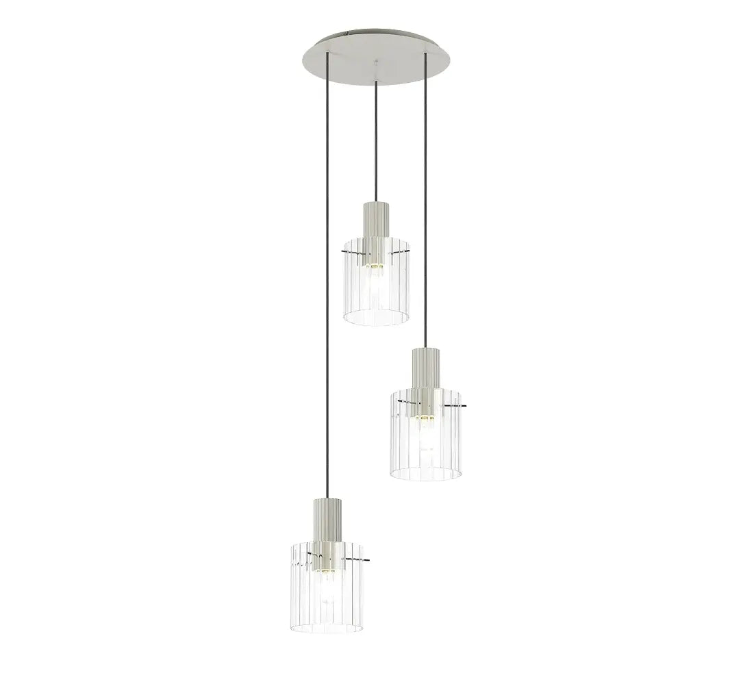 Brandon Ripple 49.5cm Round Pendant, 3 Light Adjustable E27 Home Store Living