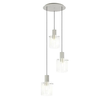 Brandon Ripple 49.5cm Round Pendant, 3 Light Adjustable E27 Home Store Living