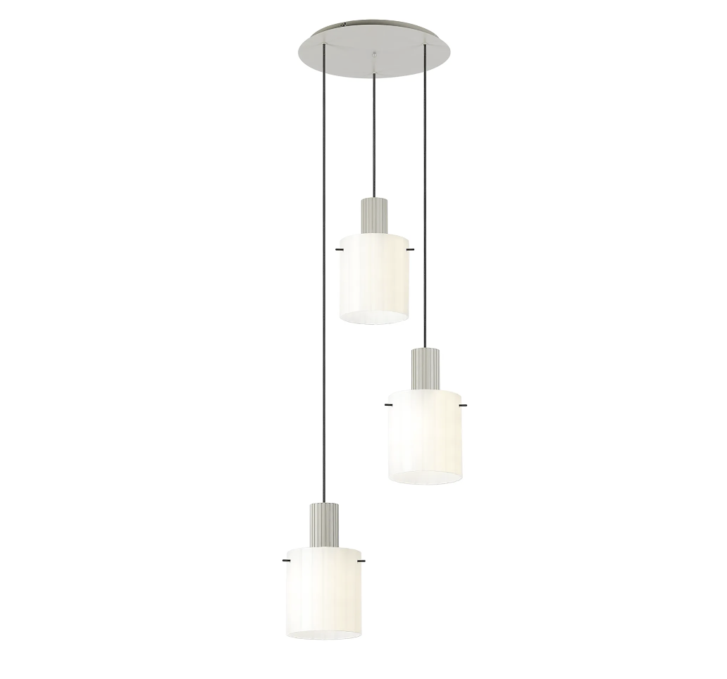 Brandon Ripple 49.5cm Round Pendant, 3 Light Adjustable E27