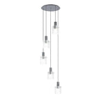 Brandon Ripple 66cm Round Pendant, 5 Light Adjustable E27 Home Store Living