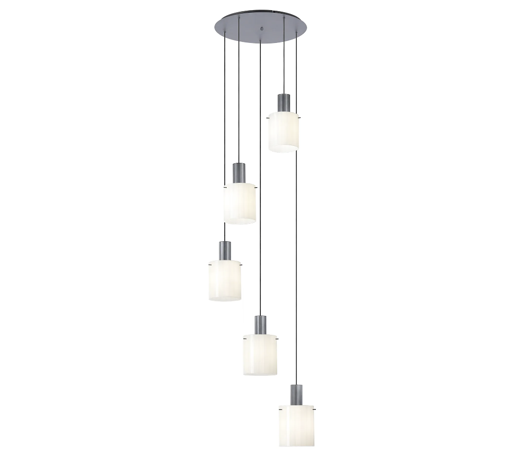 Brandon Ripple 66cm Round Pendant, 5 Light Adjustable E27