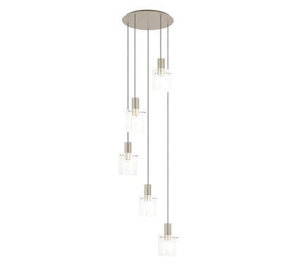 Brandon Ripple 66cm Round Pendant, 5 Light Adjustable E27 Home Store Living