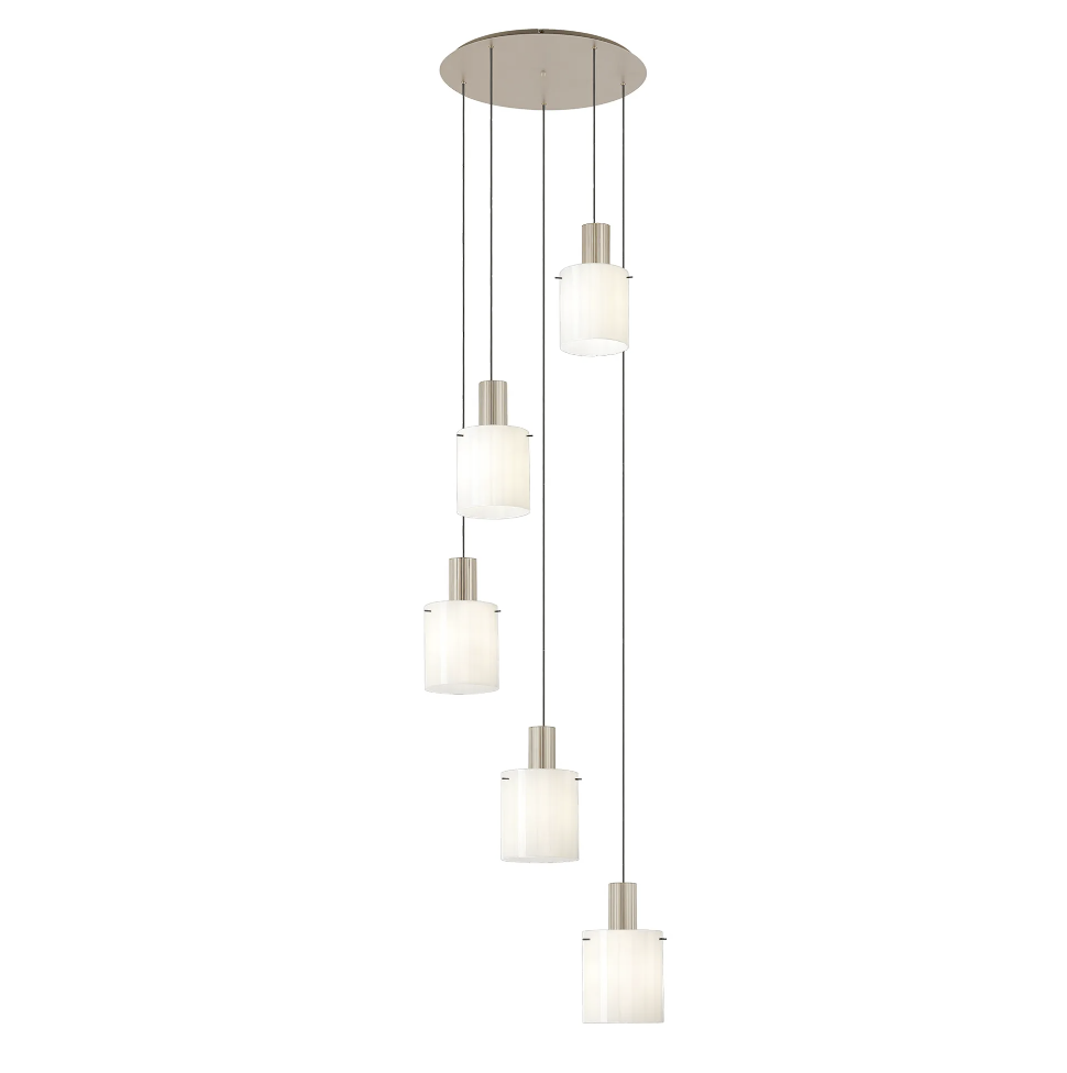 Brandon Ripple 66cm Round Pendant, 5 Light Adjustable E27