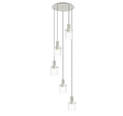 Brandon Ripple 66cm Round Pendant, 5 Light Adjustable E27 Home Store Living