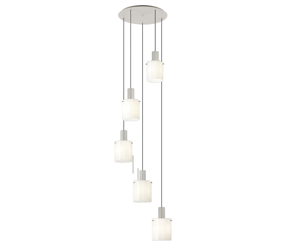 Brandon Ripple 66cm Round Pendant, 5 Light Adjustable E27