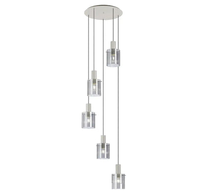 Brandon Ripple 66cm Round Pendant, 5 Light Adjustable E27 Home Store Living